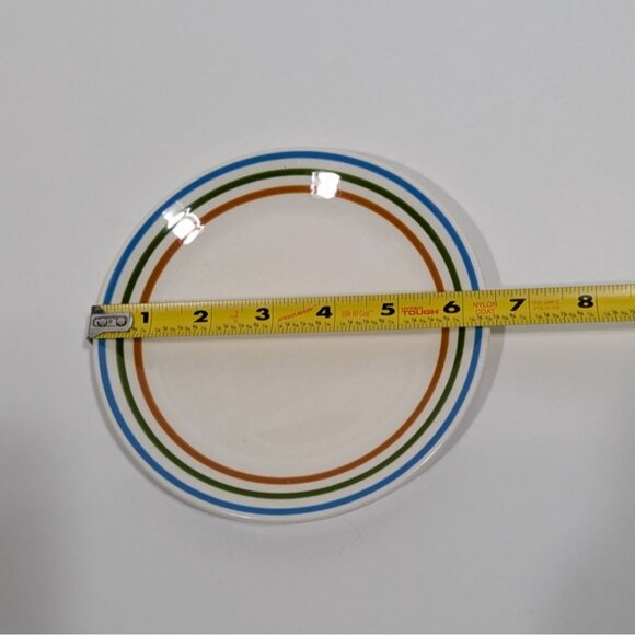Syracuse China Syralite Spectrum Rainbow Stripe Salad Plate Vintage Dinnerware - Picture 5 of 6